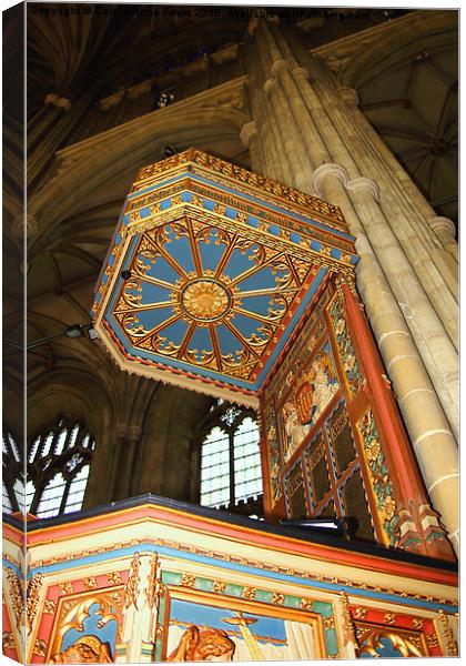   The Pulpit, Canterbury Cathedral Canvas Print by Carole-Anne Fooks