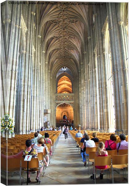   Canterbury Cathedral Interior Canvas Print by Carole-Anne Fooks