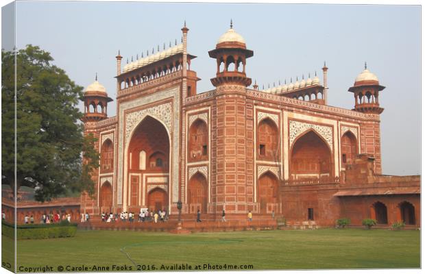 Gateway at the Taj Mahal Canvas Print by Carole-Anne Fooks