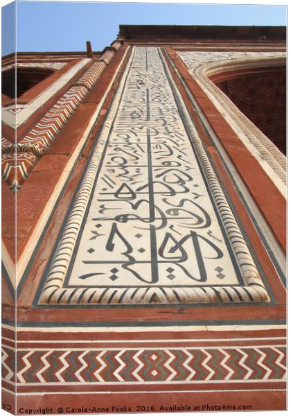 Gateway at the Taj Mahal Canvas Print by Carole-Anne Fooks
