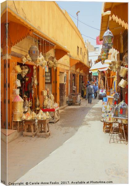 In the Medina, Fes Canvas Print by Carole-Anne Fooks