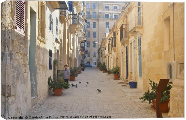 Old Street, Valletta, Malta Canvas Print by Carole-Anne Fooks