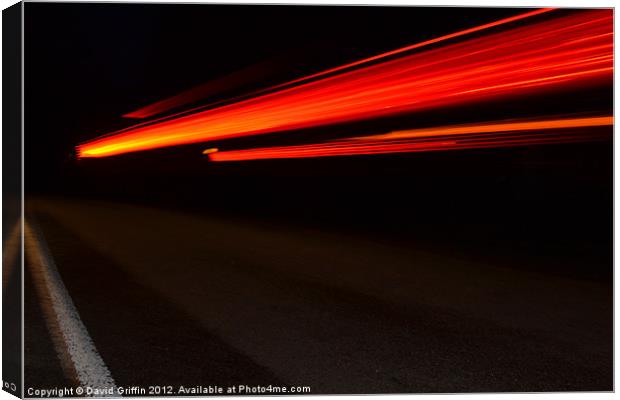 Rear light trail Canvas Print by David Griffin