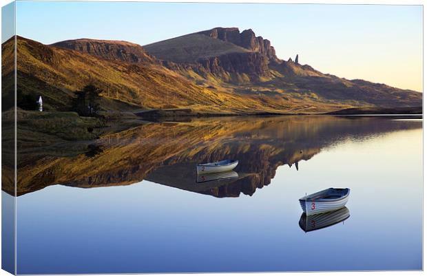  Storr Reflected Canvas Print by Dave Wragg