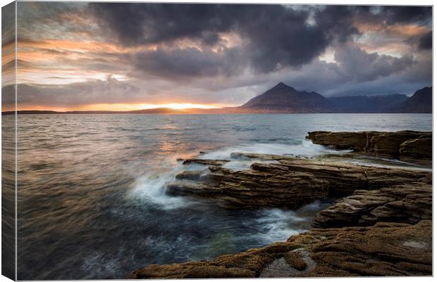 Elgol Beach Sunset Canvas Print by Dave Wragg
