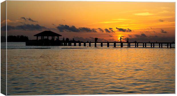 Sunset Pier Canvas Print by Dave Wragg