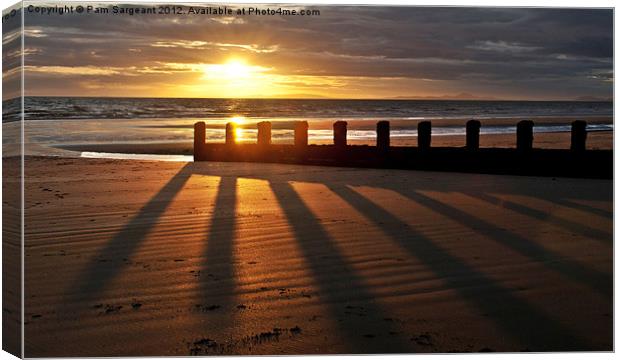 Barmouth Sunset 3 Canvas Print by Pam Sargeant