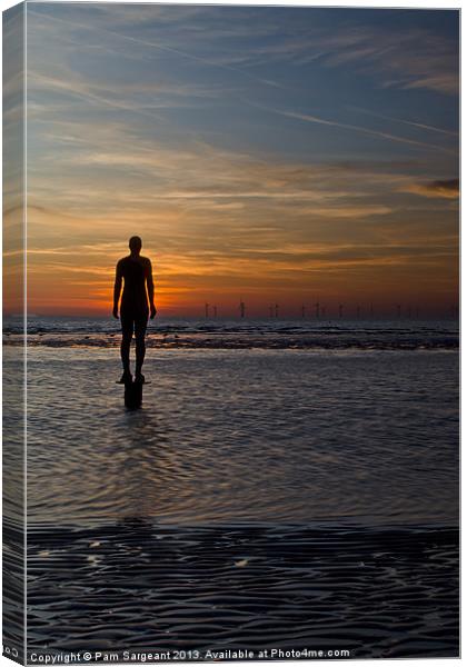 Another Place, Crosby Beach Canvas Print by Pam Sargeant