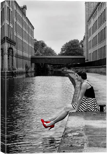  Girl with the Red Shoes Canvas Print by Andrew Holland