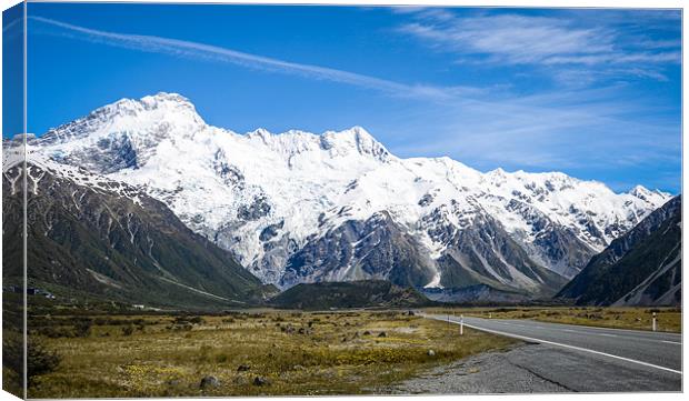 On the way to Mount Cook Canvas Print by Michelle PREVOT