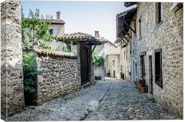 A street in Perouges Canvas Print by Michelle PREVOT