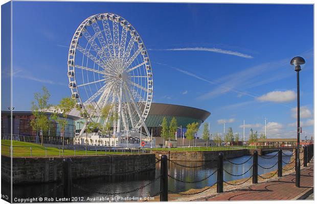 Ferris wheel, Liverpool Canvas Print by Rob Lester
