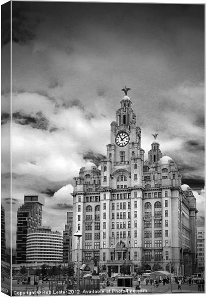 Liverpool`s Liver Building Canvas Print by Rob Lester