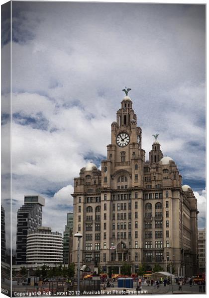 Liverpool`s Liver Building. Canvas Print by Rob Lester