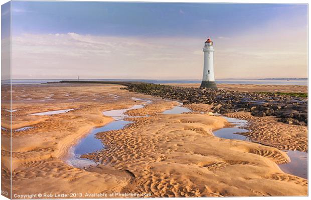 Perch Rock Lighthouse Canvas Print by Rob Lester
