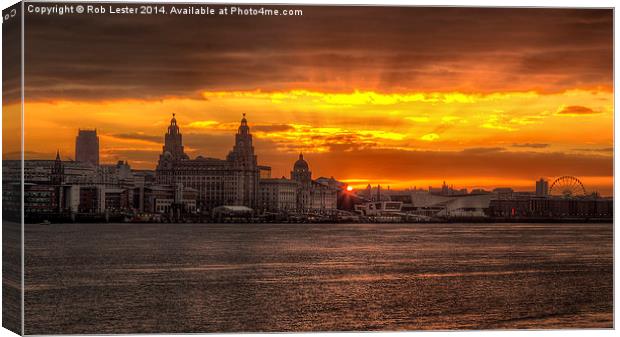  Liverpool sunrise Canvas Print by Rob Lester