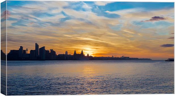 Liverpool skyline sunrise Canvas Print by Rob Lester