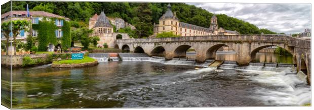 Brantome , The venice of the Dordogne. Panorama Canvas Print by Rob Lester