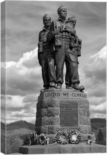 Commando Memorial, Spean Bridge>mono Canvas Print by Rob Lester