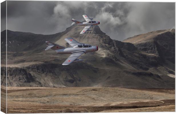 Mig 15, Mountain patrol Canvas Print by Rob Lester