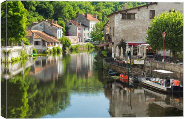 The lazy river Dronne at Brantome Canvas Print by Rob Lester