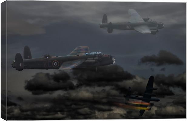 Avro Lancasters_ The Heros Fall Canvas Print by Rob Lester