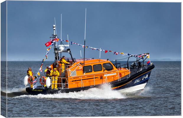Hoylake Lifeboat at speed Canvas Print by Rob Lester