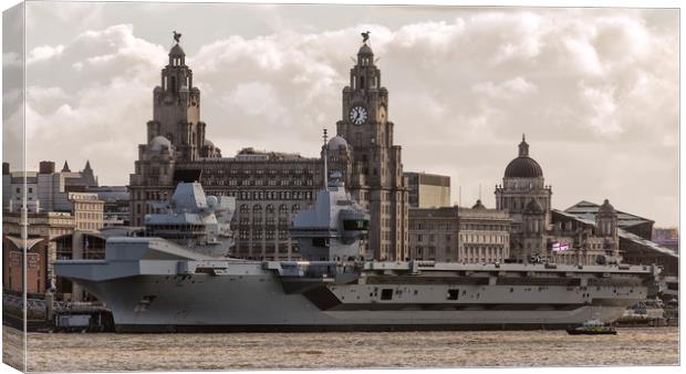 Liverpool welcomes the Prince of Wales carrier Canvas Print by Rob Lester