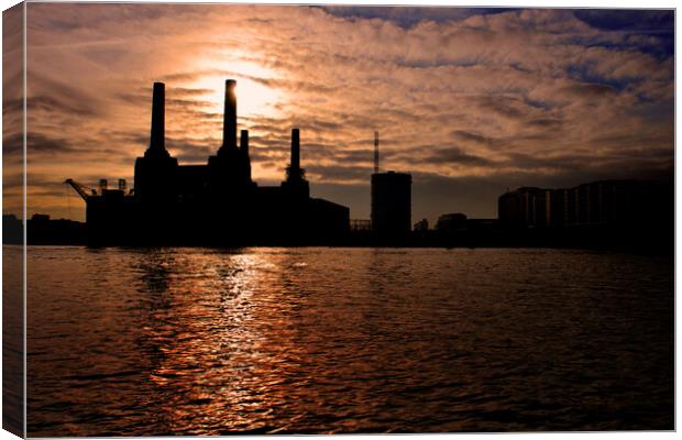 Battersea Power Station River Thames London Canvas Print by Andy Evans Photos