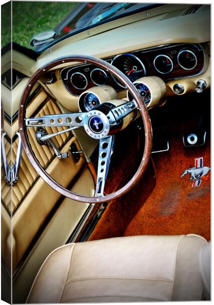 Ford Mustang Motor Car Interior Canvas Print by Andy Evans Photos