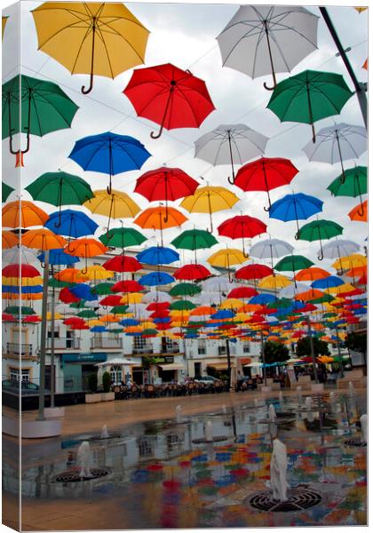 Vibrant Umbrella Canopy Canvas Print by Andy Evans Photos