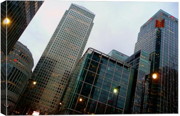 Canada Square Canary Wharf London Docklands England Canvas Print by Andy Evans Photos