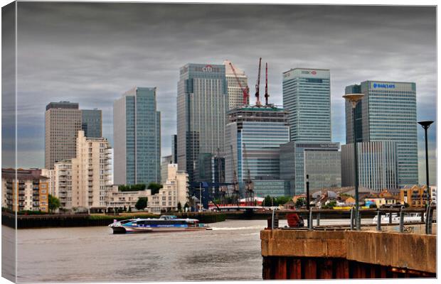 Canary Wharf London Docklands England UK Canvas Print by Andy Evans Photos