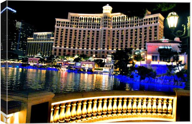 Bellagio Hotel Las Vegas Nevada America USA Canvas Print by Andy Evans Photos