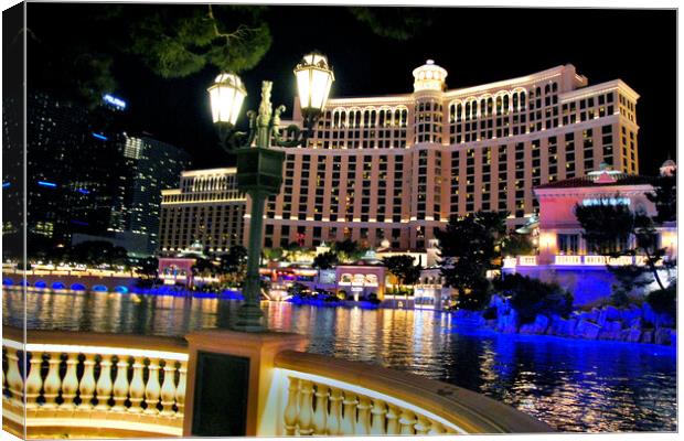 Bellagio Hotel Las Vegas Nevada America USA Canvas Print by Andy Evans Photos