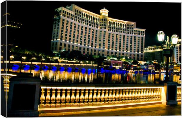 Bellagio Hotel Las Vegas Nevada America USA Canvas Print by Andy Evans Photos