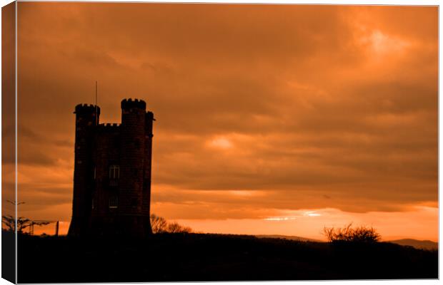 Broadway Tower Sunset Cotswolds Worcestershire Canvas Print by Andy Evans Photos
