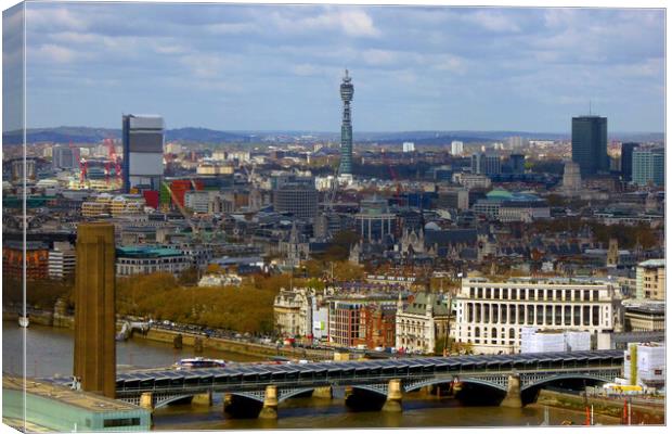 BT Tower London Skyline Cityscape England UK Canvas Print by Andy Evans Photos