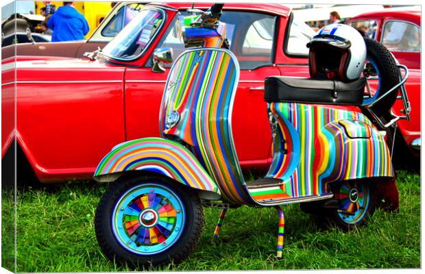 Vespa Piaggio Scooter Motorbike Canvas Print by Andy Evans Photos