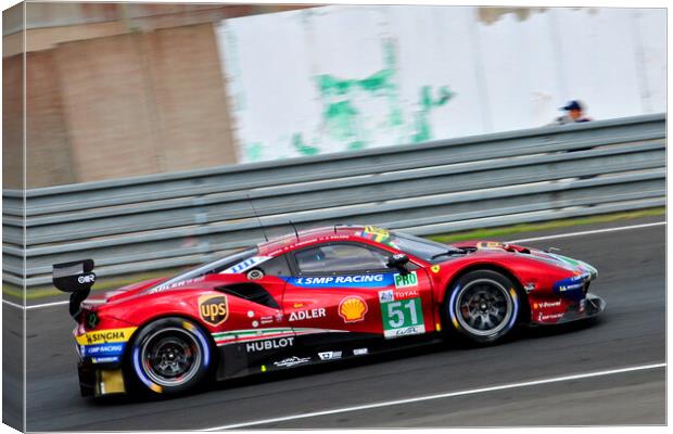 Ferrari 488 GTE EVO Sports Motor Car Canvas Print by Andy Evans Photos