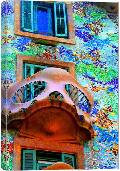 Casa Batllo Barcelona Spain Canvas Print by Andy Evans Photos