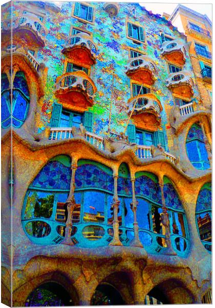 Casa Batllo Barcelona Spain Canvas Print by Andy Evans Photos