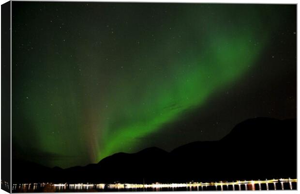 The Northern Lights Aurora Borealis Skei Norway Canvas Print by Andy Evans Photos
