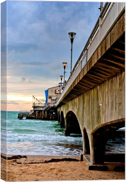 Bournemouth Pier And Beach Dorset England Canvas Print by Andy Evans Photos