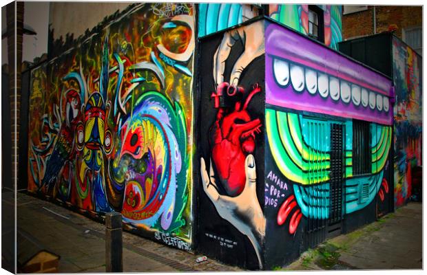Graffiti Street Art Camden Town London Canvas Print by Andy Evans Photos