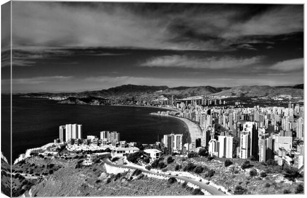 Benidorm Skyline Cityscape Costa Blanca Spain Canvas Print by Andy Evans Photos