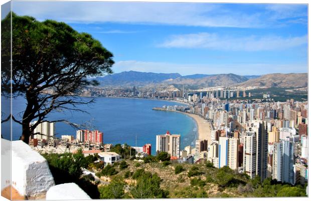 Benidorm Skyline Cityscape Costa Blanca Spain Canvas Print by Andy Evans Photos