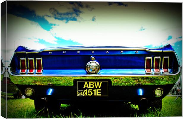 Iconic Ford Mustang Rear View Canvas Print by Andy Evans Photos
