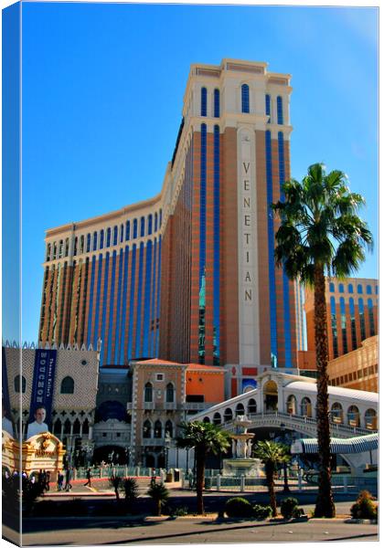 "Sunlit Splendor: The Venetian Hotel, Las Vegas" Canvas Print by Andy Evans Photos