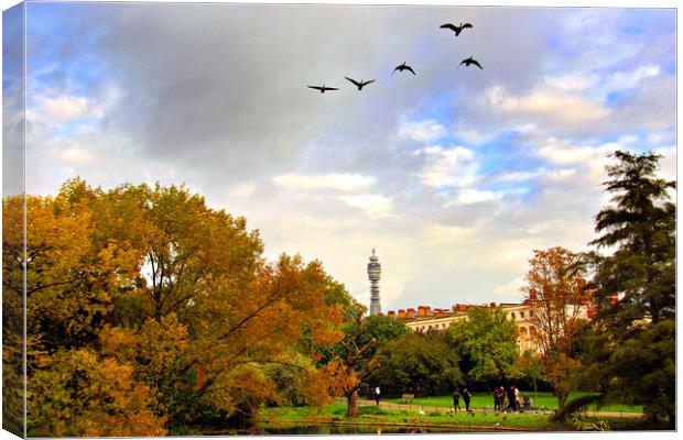 Enchanting Autumnal Serenity, Regents Park Canvas Print by Andy Evans Photos